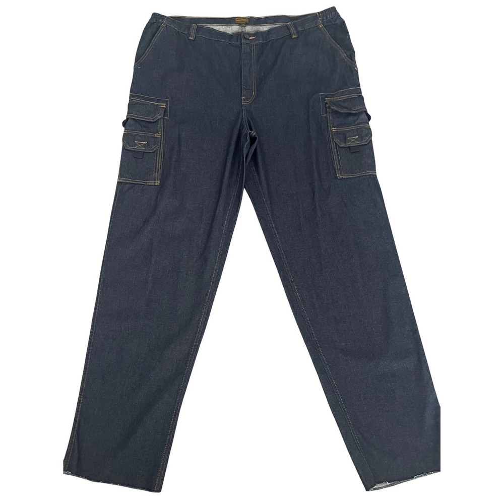 Boulders Creek Men Blue Cargo Jeans 48 x 30 Big Utility Denim Pants 92120 NEW